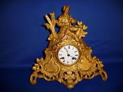 Каминные часы из бронзы Франция сер. 19 века !     