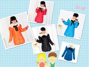 Детская пуховая куртка и длинные участки 2013 Девушки сезона оформлени